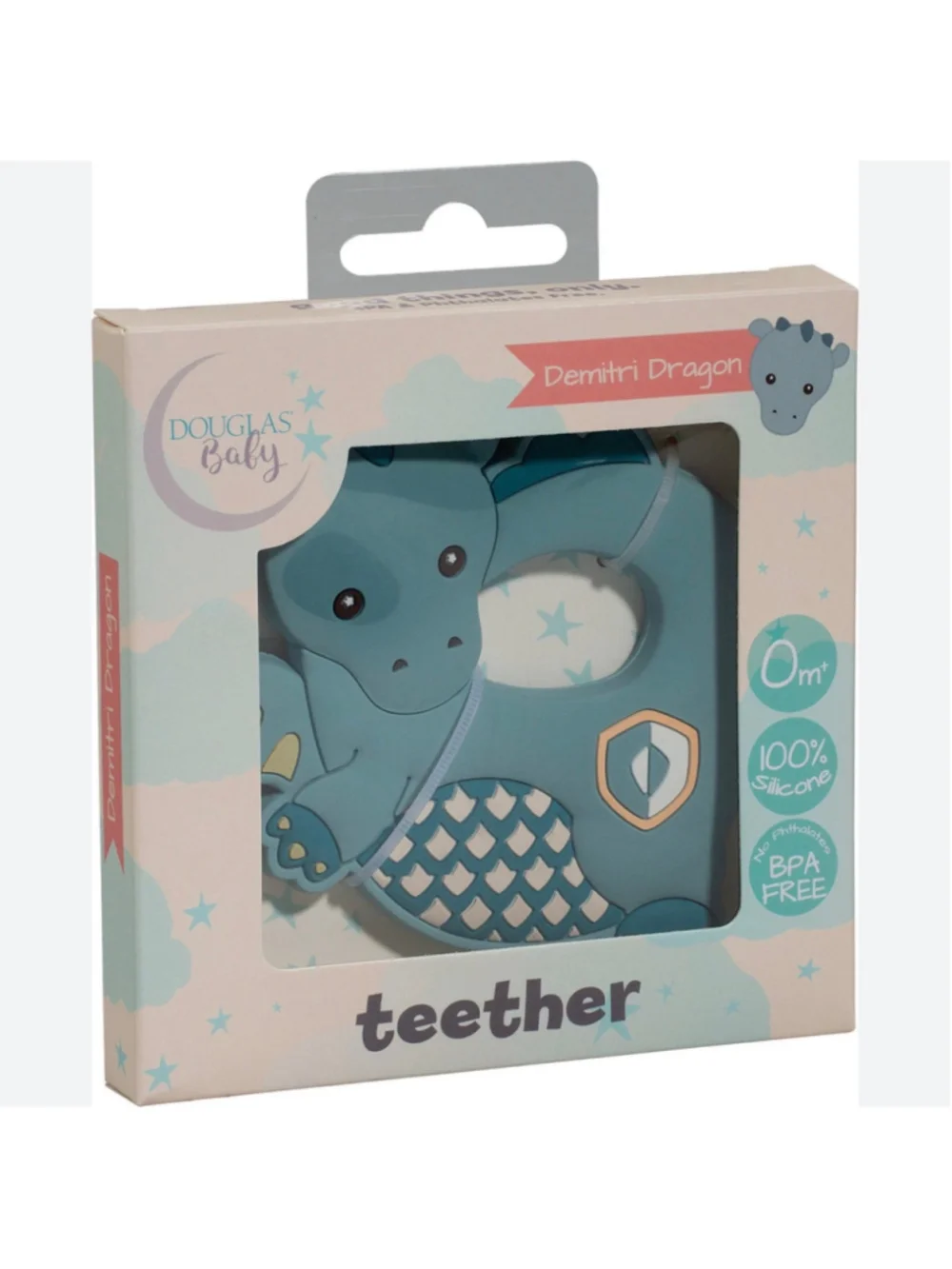 New Douglas Baby Demitri The Dragon Silicone Teether Ring